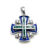Sterling Silver Enamel with Opal Jerusalem Cross Pendant